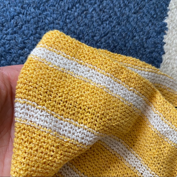 ☀️ ZARA TALL BOHO YELLOW WHITE STRIPE SHEER HIGH WAIST WIDE LEG PANTS! - Picture 10 of 16